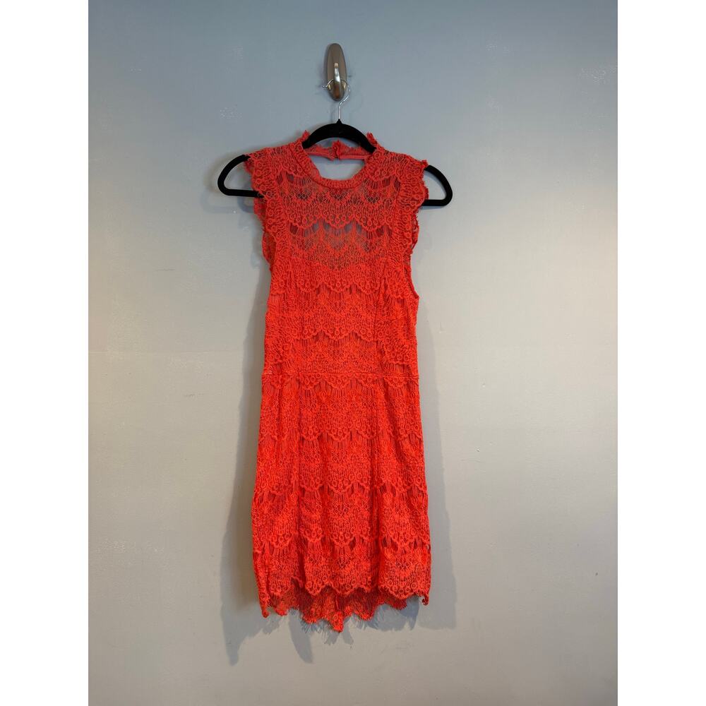 Free People Red Lace Sleeveless Mini Dress – Size XS